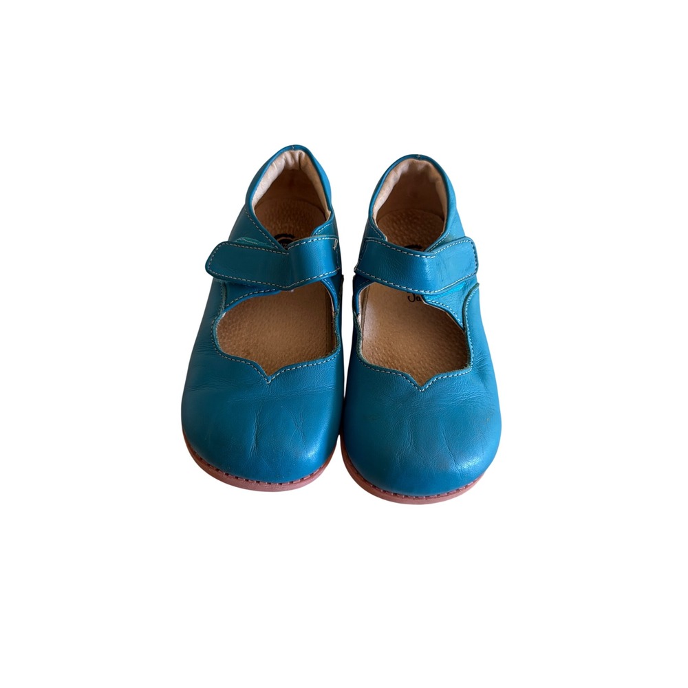 Livie & Luca Matilda Jane Mary Jane Teal Blue Leather Heart Cutout Shoes 12